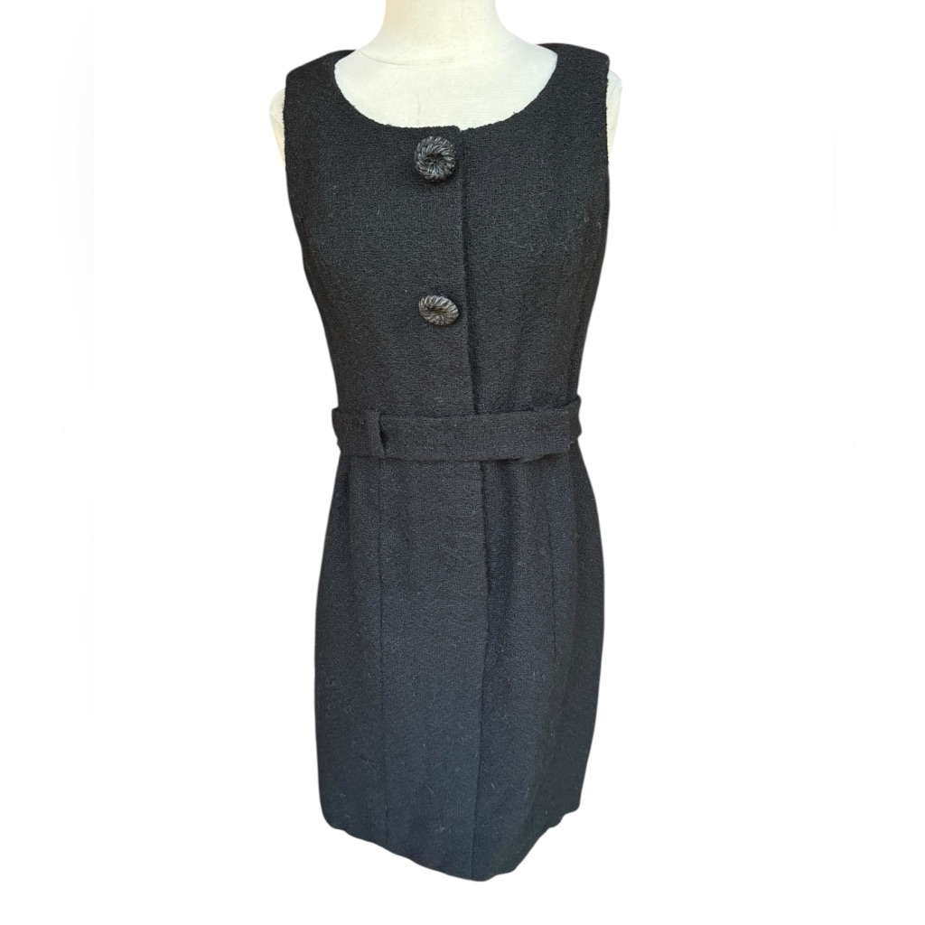 1960s High End Designer James Galanos 2-Piece Lined Wool Tweed Crop Blazer/Dress